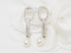 Boucles d'oreilles Pendants d'oreilles en or blanc, diamants et perles de culture 58 Facettes 33102