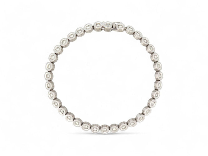 Bracelet bracelet tennis t19 serti de 35 diamants 2.1ct en or blanc 14k 16gr 58 Facettes 268155