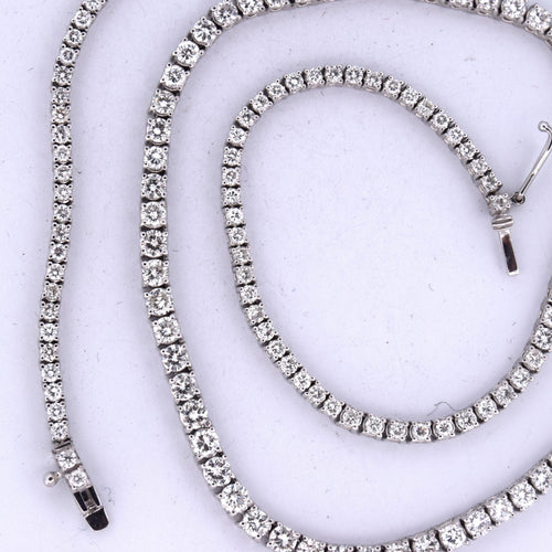 Collier Collier tennis en or blanc avec diamants 58 Facettes