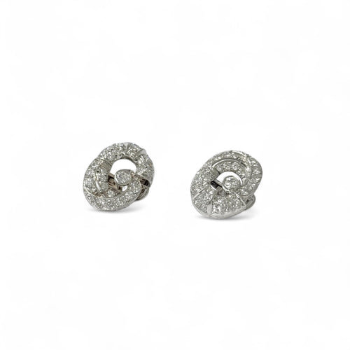 Boucles d'oreilles Clips d'oreilles platine et diamants 58 Facettes REF2534-301