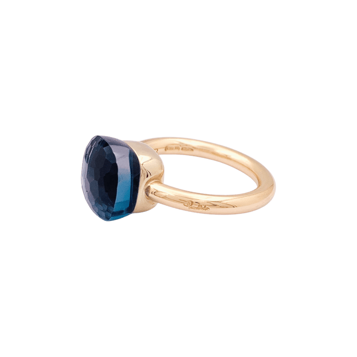 53 Bague Pomellato, "Nudo Classic", or blanc, or rose, topaze blue London. 58 Facettes 34222