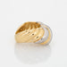 Ring 47 Vintage Fluted Dome Ring Platinum And Yellow Gold Two-Tone Cocktail 58 Facettes G4292
