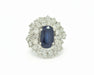 Bague Bague avec diamants et saphir central 58 Facettes