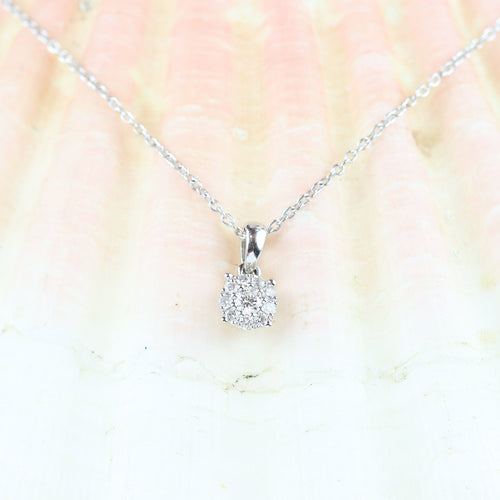 Collier Chaîne en or blanc avec pendentif et diamants taille brillant 58 Facettes 159/24R