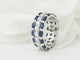 Bague 52 Bague alliance en or blanc, saphirs et diamants 58 Facettes 33594