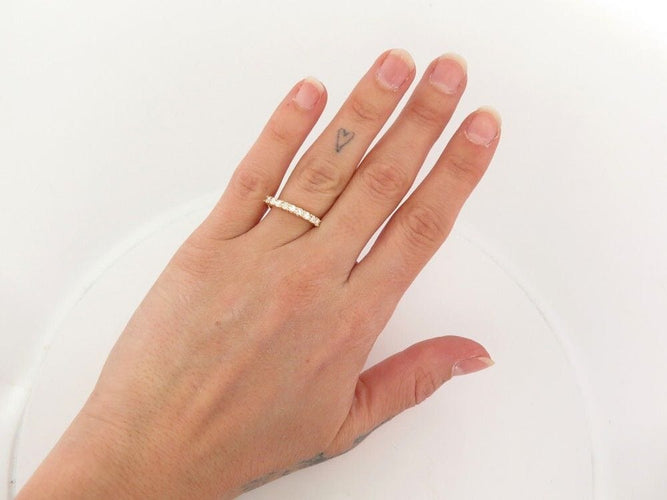 Bague 54 bague sertie de 9 diamants en or jaune 58 Facettes 260446