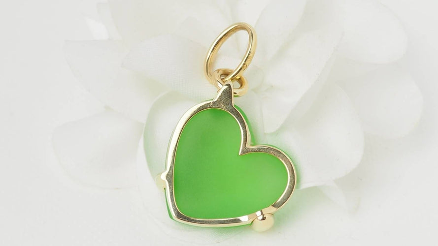 Pendentif POMELLATO - Pendentif Or Cœur pâte de verre verte 58 Facettes 32436