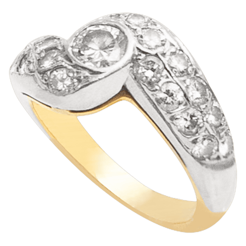 Bague 53 Bague alliance Distinguée Or 18K blanc et jaune Diamant 58 Facettes BO220419/DISTINGUEE