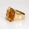 Bague 54 Bague articulée en citrine briolette, or 14 carats, bijou cocktail en forme de fleur 58 Facettes G13887