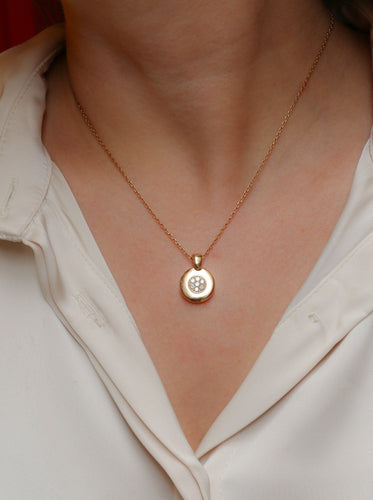 Pendentif Pendentif vintage rond diamants 0,2 ct 58 Facettes J420