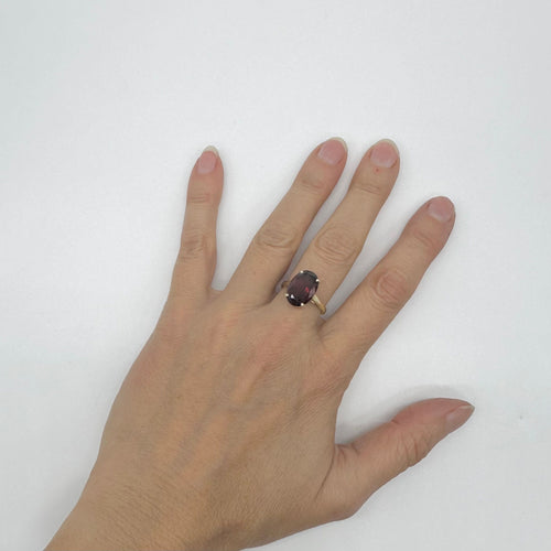 Bague 55 Bague or jaune et grenat 58 Facettes Z1351502