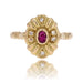 Bague 54 Bague or jaune d'occasion rubis diamants 58 Facettes 21-674A