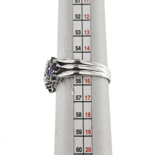 Bague 56 Bague 3 rangs diamants et saphirs 58 Facettes 30225