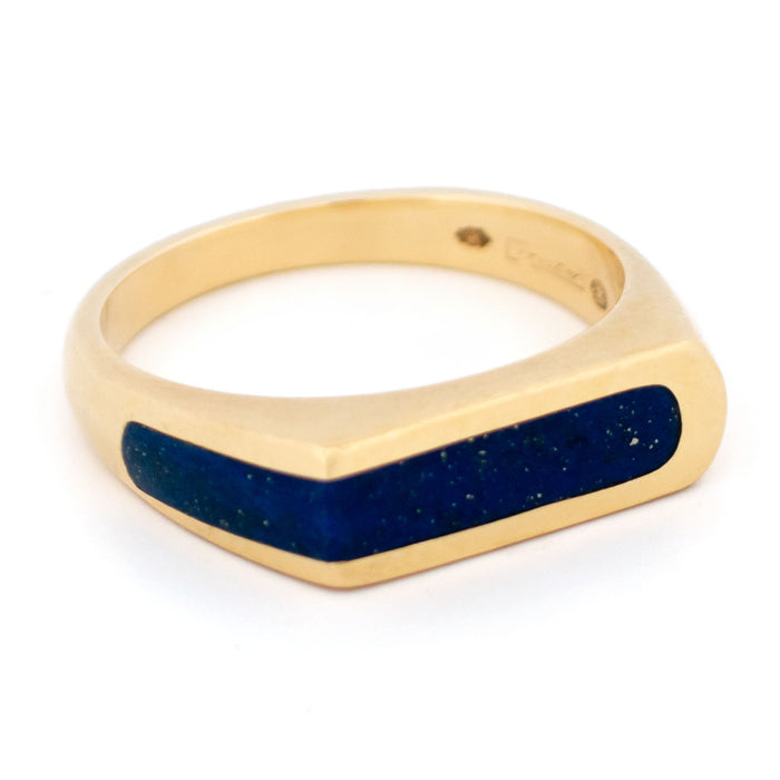 Bague en or jaune et lapis-lazulis