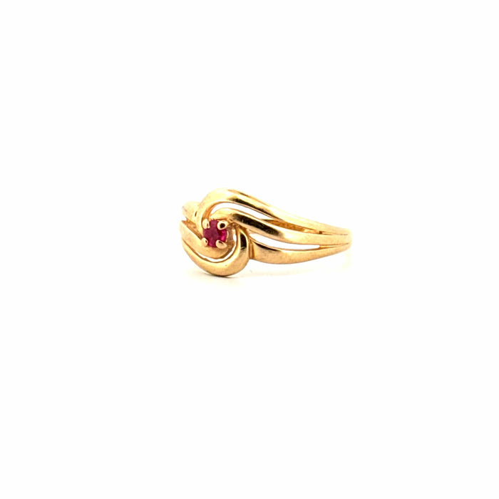 Bague 50 Bague or jaune et rubis 58 Facettes 72-GS37659