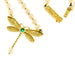 Necklace Pearl necklace with dragonfly pendant in yellow gold, diamonds and emerald 58 Facettes G3505