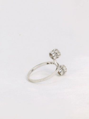 Bague 56 Bague toi et moi or blanc diamants taille ancienne 58 Facettes J190