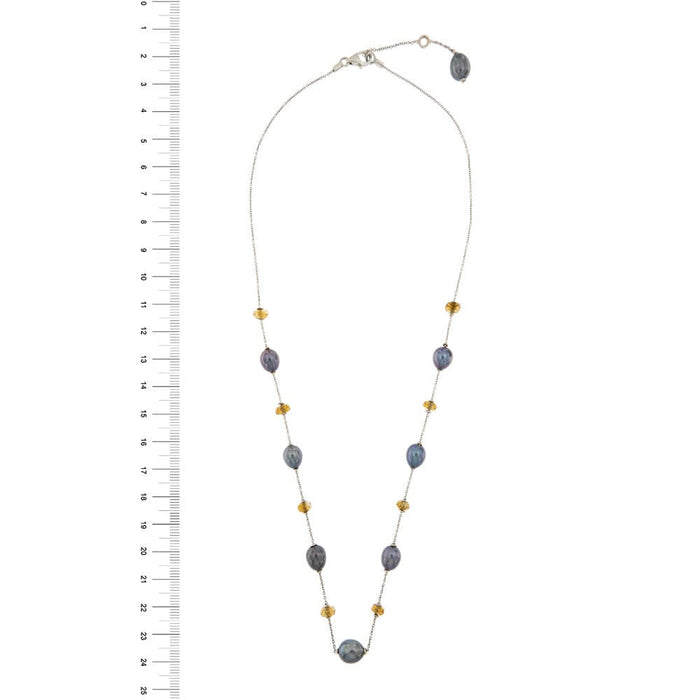 Collier Collier avec perles et quartz citrine 58 Facettes 25940