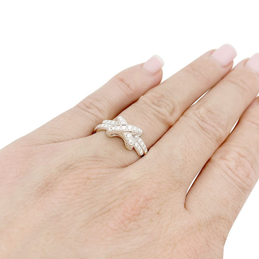 Ring 52 Chaumet “Jeux de Liens” ring in white gold, diamonds. 58 Facettes 33683