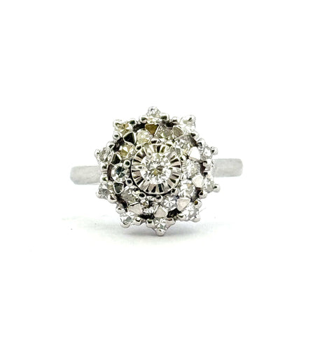Bague 52 Bague en or blanc 18 carats et diamants 58 Facettes