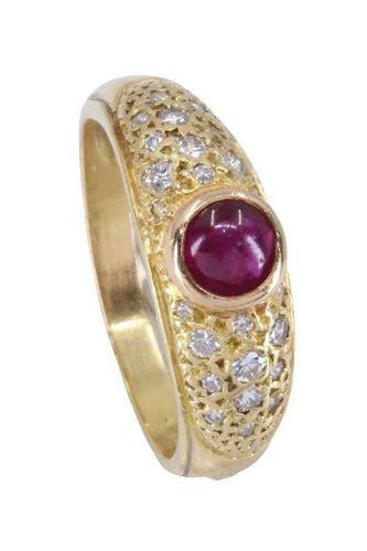 Bague 57 Bague jonc rubis diamants 58 Facettes 085961