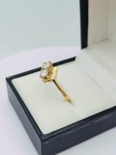 Bague 53.5 Bague vous et moi vintage ornée de diamants 58 Facettes