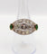 Bague 54.5 Bague marquise inversée Art déco en or 18k et platine, diamants et émeraudes 58 Facettes A06453