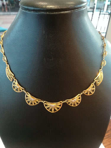 Collier Collier draperie or et diamants 58 Facettes