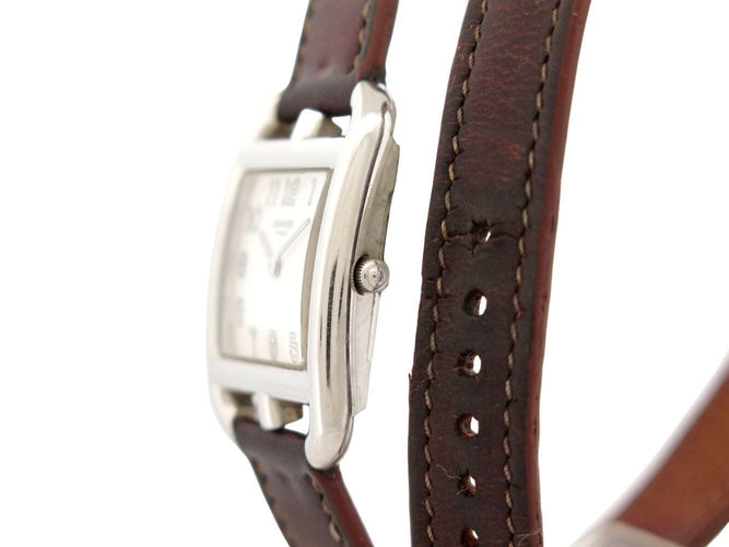 Montre montre HERMES cape cod pm cc1.210 23 mm double tour quartz acier + ecrin 58 Facettes 272560