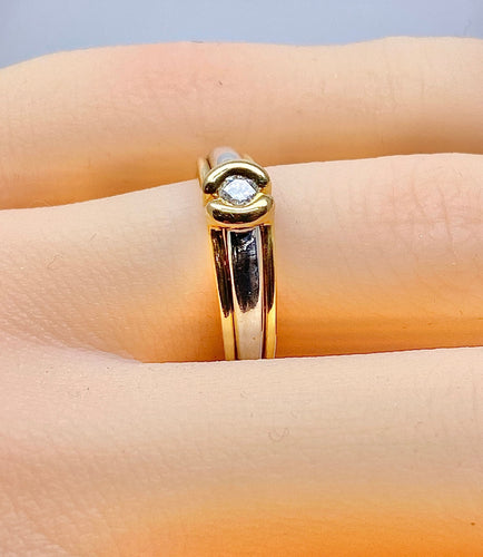 Bague 50 Bague solitaire 2 ors 18 carats et diamants 58 Facettes AB556