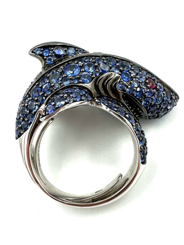 Bague 51 HENRI J. SILLAM Bague 2 ors, saphirs et rubis 58 Facettes