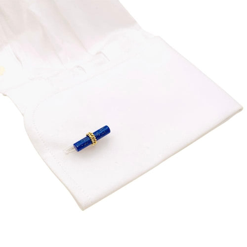 Boutons de manchette Boutons de manchette BOUCHERON, or jaune et bâtonnets de lapis lazuli. 58 Facettes 34873