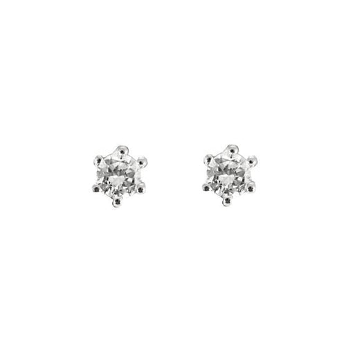 Paire de boutons d'oreilles en or gris et diamants