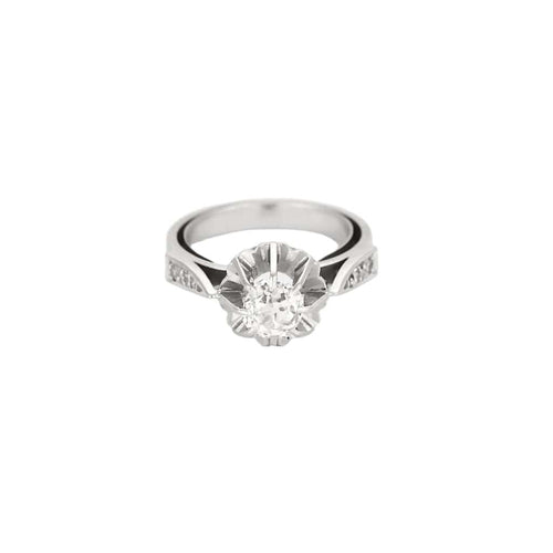 Bague 48 Bague Solitaire en or blanc et diamant 58 Facettes HOU55282