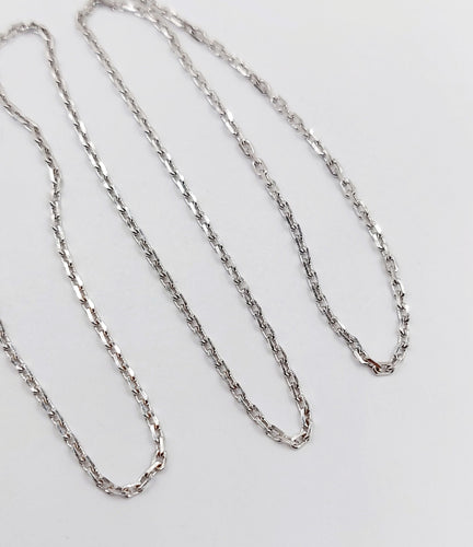 Chaîne vintage or blanc maille forçat 58 Facettes A06230