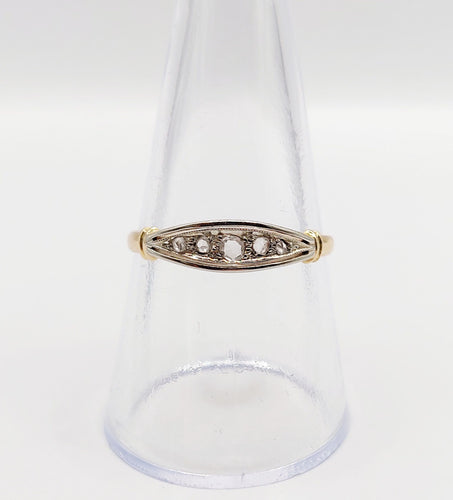 Bague 58 Bague jarretière Art Déco or jaune, diamants taille rose (circa 1920) 58 Facettes A06032