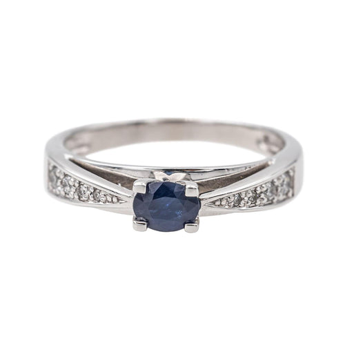 Bague 54 Bague Or blanc Saphir, Diamant 58 Facettes 3557394CN