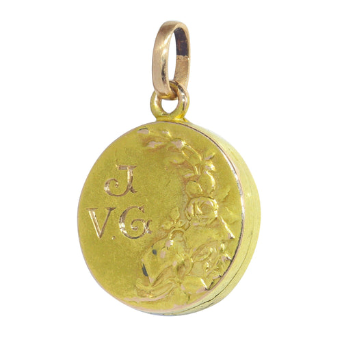 Pendentif Médaillon vintage Art Nouveau en or 18 carats 58 Facettes 22132-0286