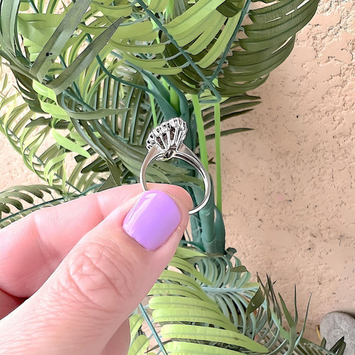 Bague 54.5 Bague Marquise Vintage Diamants Or gris 58 Facettes AA 1720