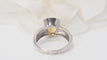 Bague 54 Bague en or blanc et citrine 58 Facettes 15881