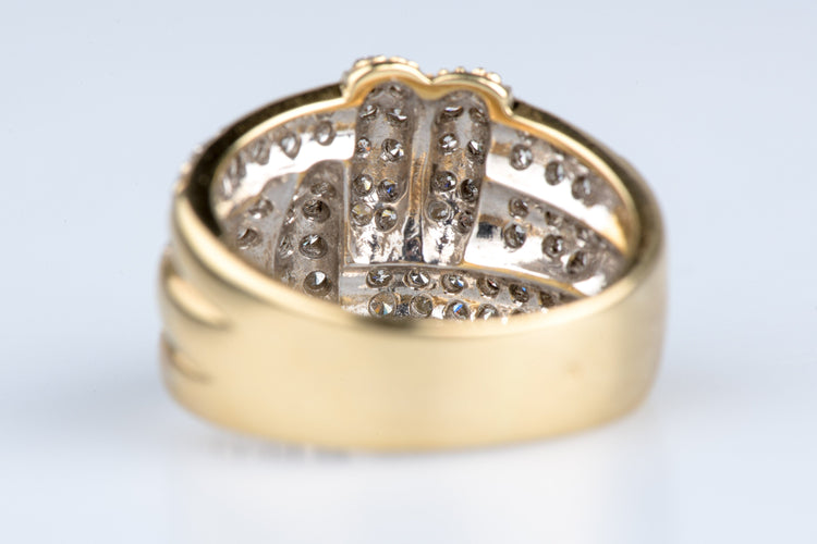 Bague 52 Bague cocktail en or jaune pavée de diamants 58 Facettes BG41942-107