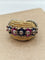 Bague 49.5 Bague vintage torche avec saphirs, rubis et diamants en or blanc et jaune 18 kt 58 Facettes