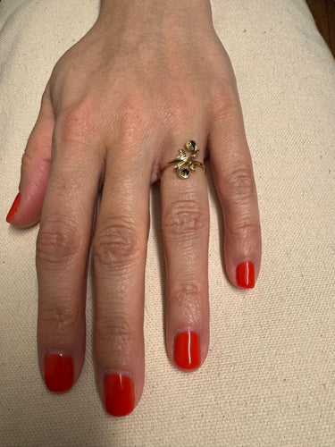 Bague 53 Bague toi et moi en Or, Diamants et Saphirs 58 Facettes