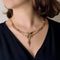 Collier Collier draperie en or rose, platine et diamants 58 Facettes GU002