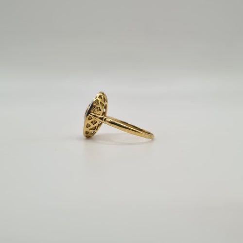 Bague 54 Bague art déco or jaune 18 carats sertie de saphirs et diamants 58 Facettes