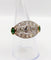 Bague 54.5 Bague marquise inversée Art déco en or 18k et platine, diamants et émeraudes 58 Facettes A06453
