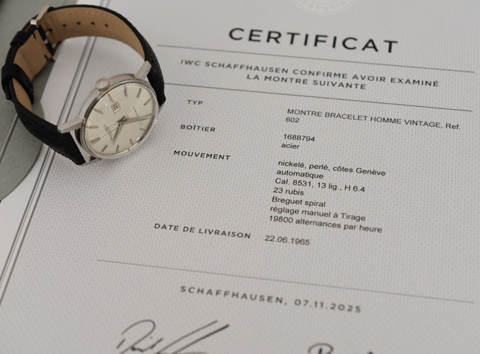 Montre IWC - Montre homme "Classic man", calibre 8531 Pellaton automatique, 1965 - révisée 58 Facettes IWC-100