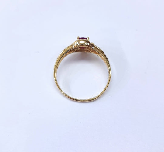 Bague 59 Bague or jaune, rubis et diamants 58 Facettes Bag.jonc.R-1801