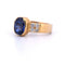 Bague 56 Bague vintage en or jaune avec saphir et diamants 58 Facettes