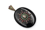 Pendentif Médaillon antique en onyx avec perles, grenats et turquoises 58 Facettes 11313